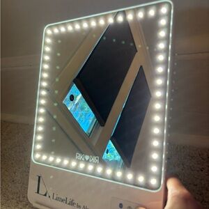 Riki Skinny Makeup Lighted Mirror w/ accessories